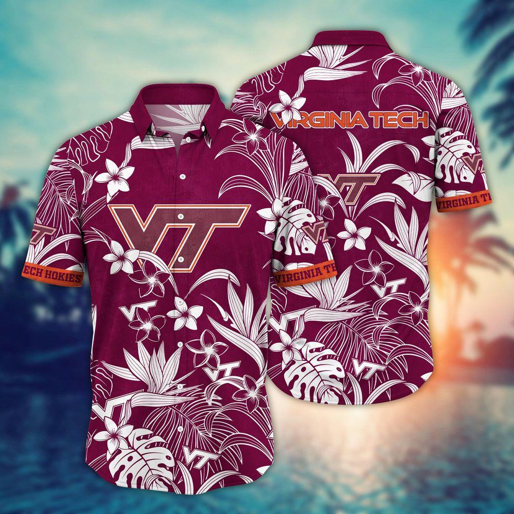 Virginia Tech Hokies Ncaa Flower For Fans Ver 15 Hitibi Hawaiian Shirt