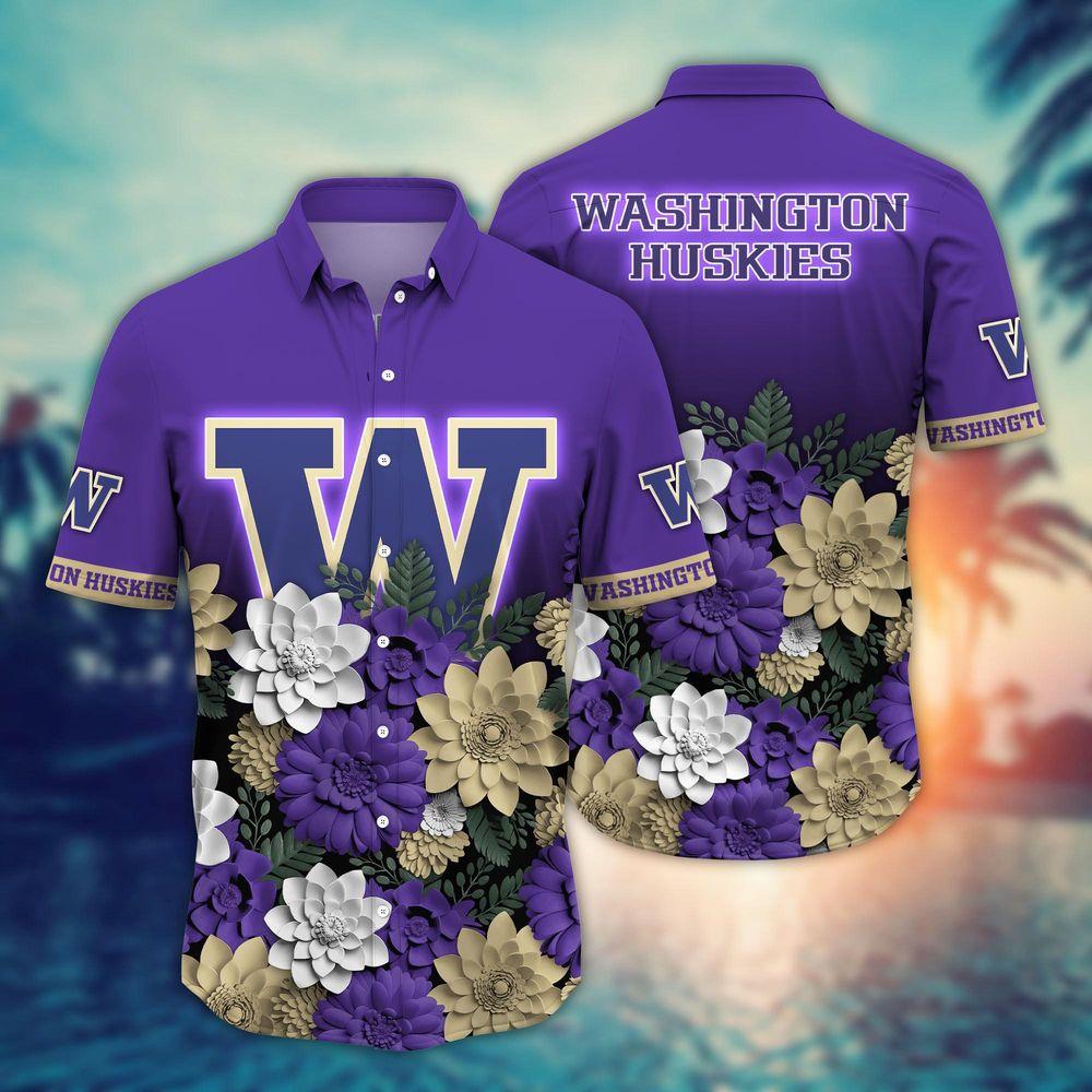 Washington Huskies Ncaa Flower For Fans Ver 28 Hitibi Hawaiian Shirt