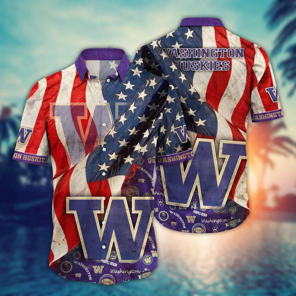 Washington Huskies Ncaa Flower For Fans Ver 9 Hitibi Hawaiian Shirt