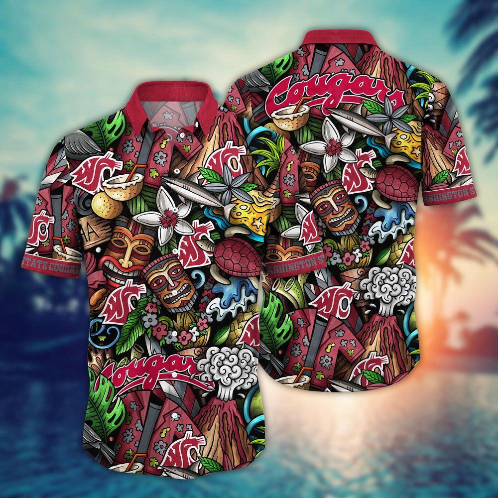 Washington State Cougars Ncaa Flower For Fans Ver 17 Limited Hitibi Hawaiian Shirt