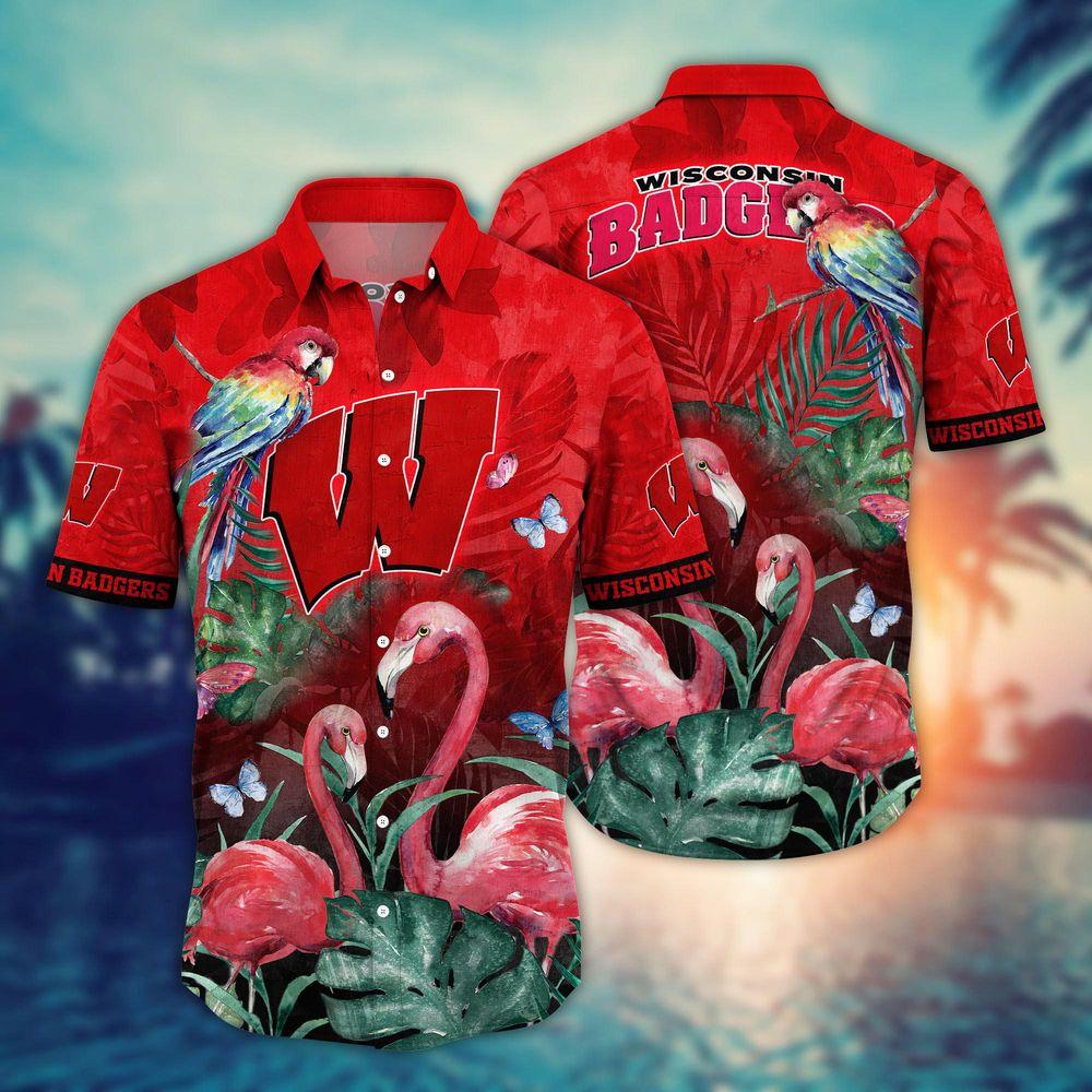 Wisconsin Badgers Ncaa Flower For Fans Ver 11 Hitibi Hawaiian Shirt