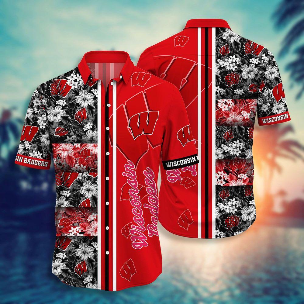 Wisconsin Badgers Ncaa1- Short Style For Men For Women Awesome Hitibi Hawaiian Shirt