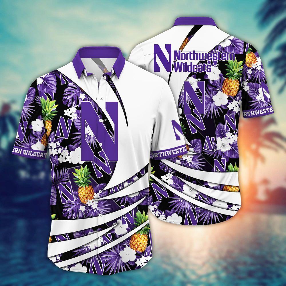 Northwestern Wildcats Ncaa Flower For Fans Ver 7 Limited Hitibi Hawaiian Shirt