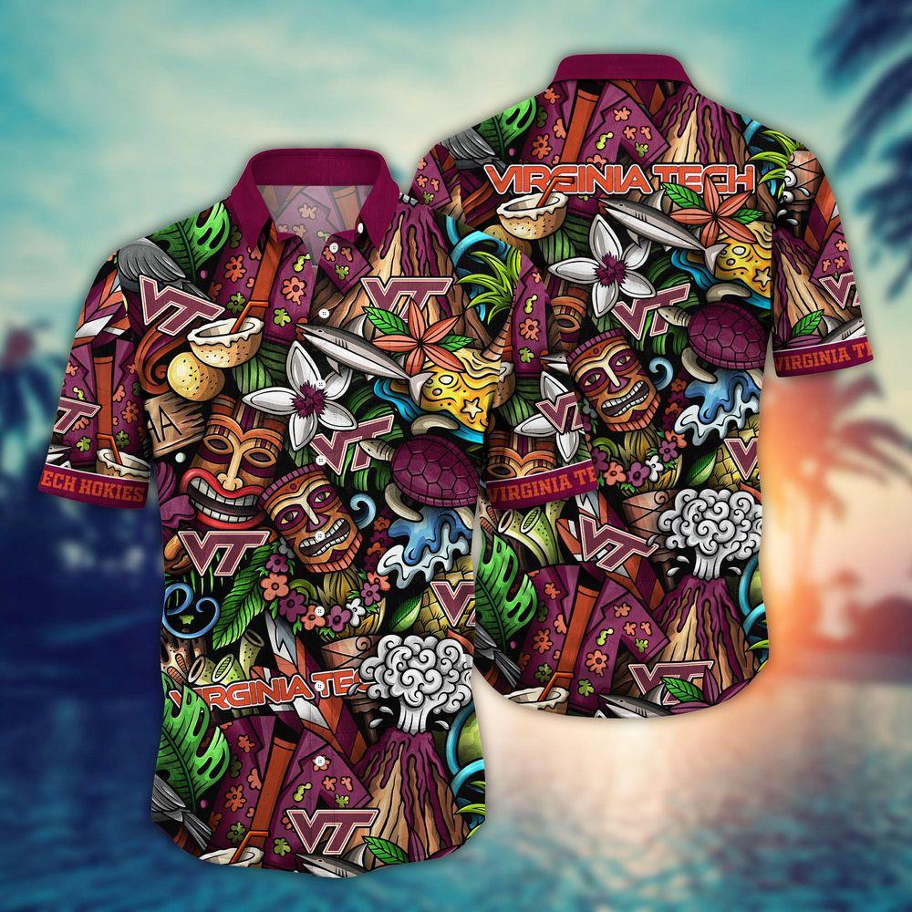 Virginia Tech Hokies Ncaa Flower For Fans Ver 16 Hitibi Hawaiian Shirt
