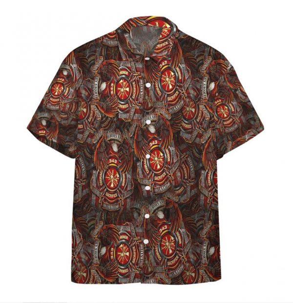 3d American Firefighter Custom Awesome Hitibi Hawaiian Shirt