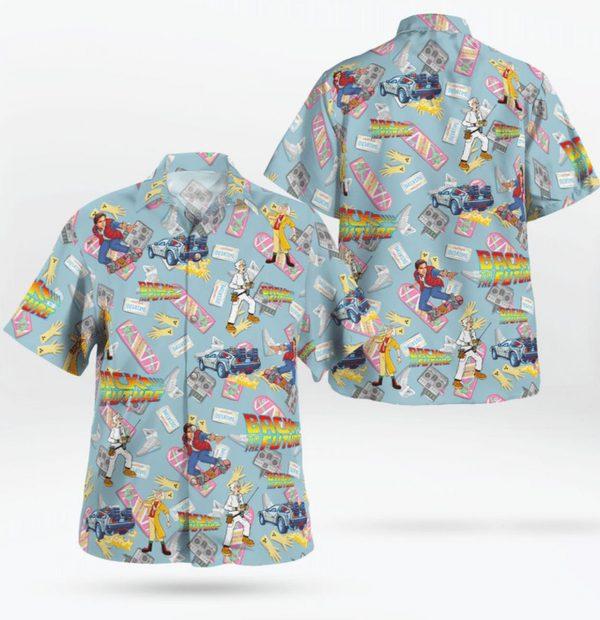 Back To The Future Pattern Hitibi Hawaiian Shirt