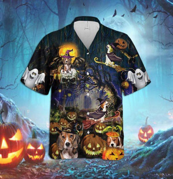 Beagle Dog Halloween Limited Hitibi Hawaiian Shirt
