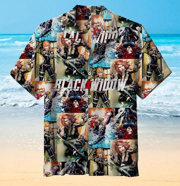 Black Widow Comics Awesome Hitibi Hawaiian Shirt