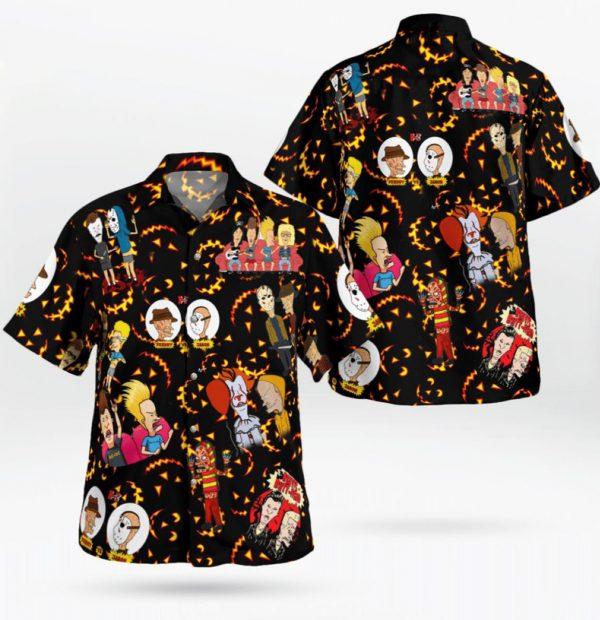 Butt Head Pumpkin Halloween Limited Hitibi Hawaiian Shirt