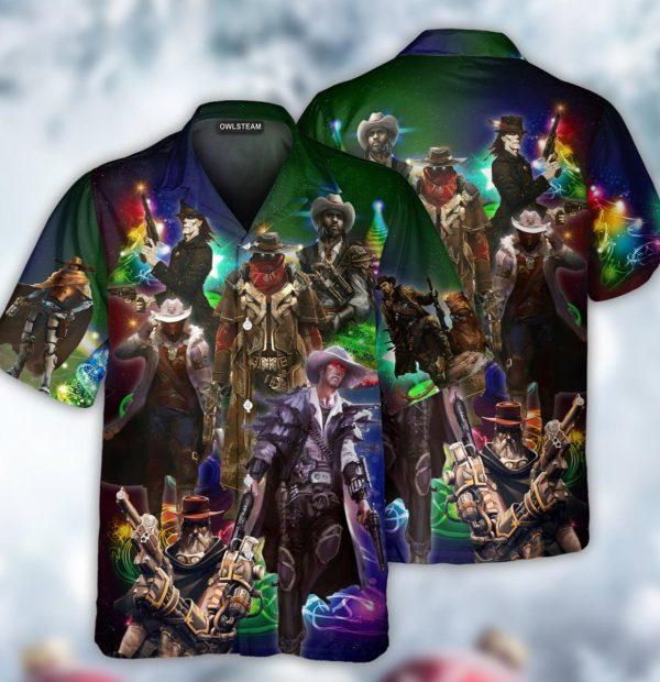 Cowboy Merry Christmas Hitibi Hawaiian Shirt