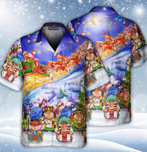 Native American Merry Christmas Limited Hitibi Hawaiian Shirt