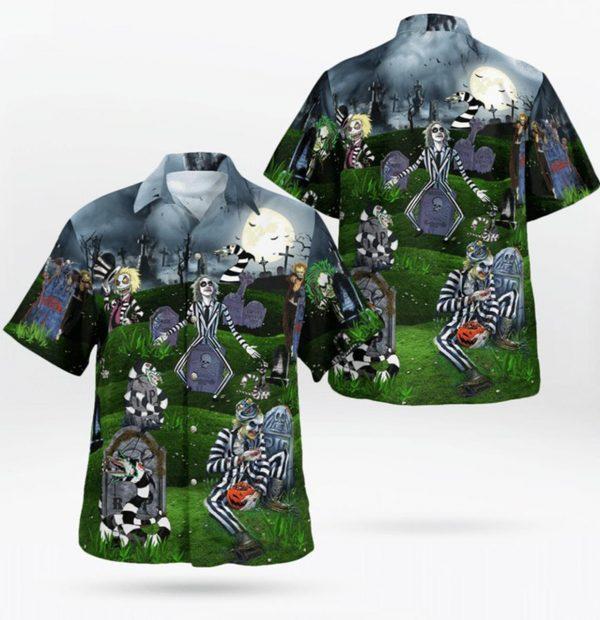 Never Trust The Living Amazing Beetlejucie Hitibi Hawaiian Shirt